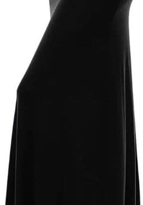 Maxi Skirt for Women- Comfy Foldover High Waist Long Flare A-Line Skirt Maxi Dress XS-3X Made in USA