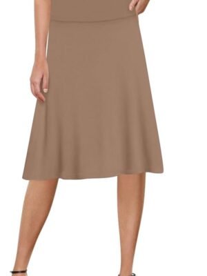 A-Line Midi Skirts for Women- High Waist Knee Length Casual Flared Flowy Skirt Made in USA