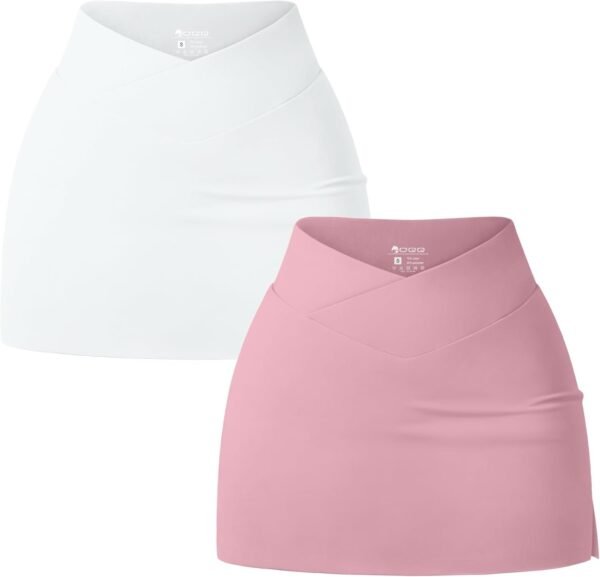 51qXHCWoyqL._AC_SL1500.jpg Women 2 Piece Yogs Skirts Basic Versatile Stretchy Casual High Waist Mini Skirts