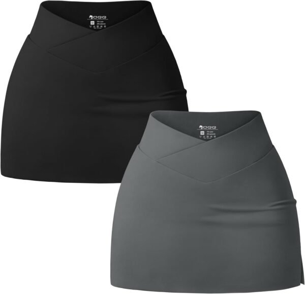 51u8piiIpjL._AC_SL1500.jpg Women 2 Piece Yogs Skirts Basic Versatile Stretchy Casual High Waist Mini Skirts