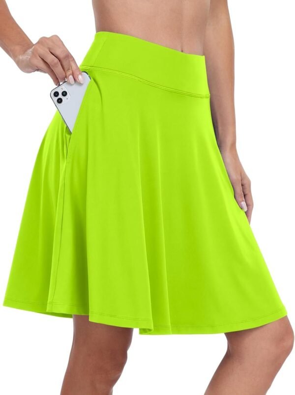 Knee Length Skorts Skirts for Women 2024 Summer High Waisted Golf Tennis Skirt Casual Travel Built-in Shorts Clothes