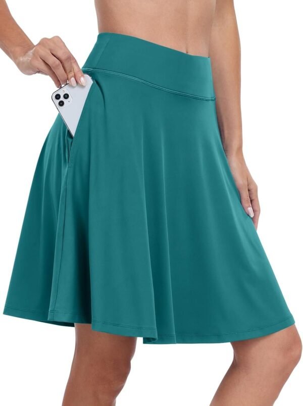 Knee Length Skorts Skirts for Women 2024 Summer High Waisted Golf Tennis Skirt Casual Travel Built-in Shorts Clothes