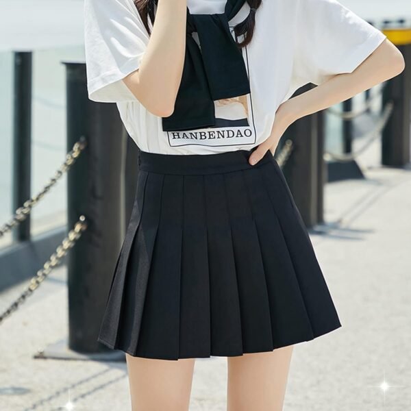 Women's Girl High Waisted Pleated Tennis Skirt School A-Line Skater Skirts with Lining Shorts