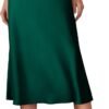 Women's 2024 Summer High Waisted Ruffle A Line Silk Skirts