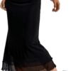 Women's Lettuce Trim High Waist Mesh Fishtail Bodycon Long Skirt