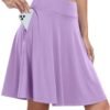 Knee Length Skorts Skirts for Women 2024 Summer High Waisted Golf Tennis Skirt Casual Travel Built-in Shorts Clothes
