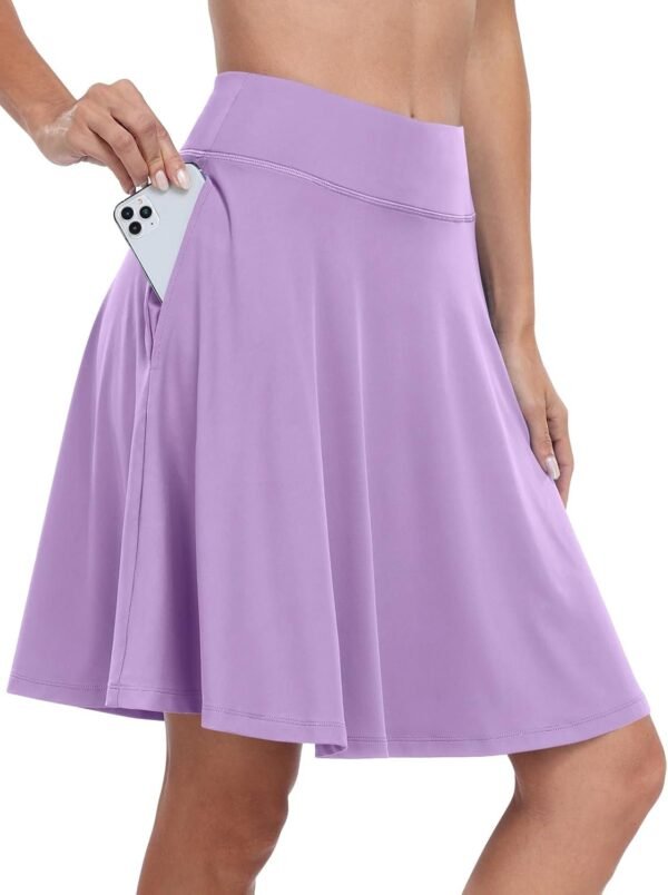 Knee Length Skorts Skirts for Women 2024 Summer High Waisted Golf Tennis Skirt Casual Travel Built-in Shorts Clothes