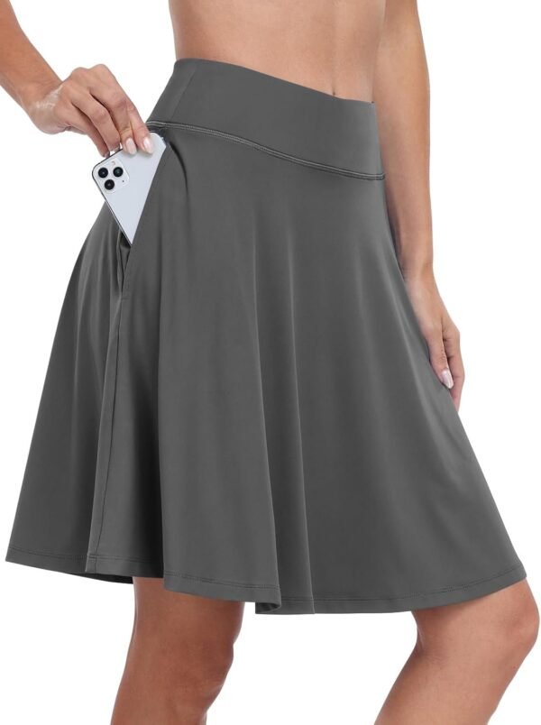 Knee Length Skorts Skirts for Women 2024 Summer High Waisted Golf Tennis Skirt Casual Travel Built-in Shorts Clothes