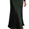 2024 Women Long Satin Summer Spring Skirt Silk Elegant High Waist Cocktail Party Wedding Flared A-Line Midi Skirts