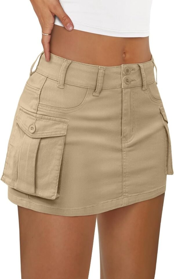 Women Mini Skirt Denim Jean Dress with Pocket