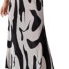 Women's High Waist Graphic Print A Line Pleated Long Skirt