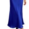 2024 Women Long Satin Summer Spring Skirt Silk Elegant High Waist Cocktail Party Wedding Flared A-Line Midi Skirts
