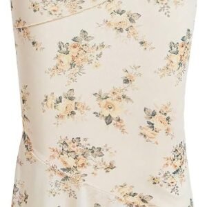 Women's Floral Print High Waist Bodycon Ruffle Hem Fishtail Long Skirt