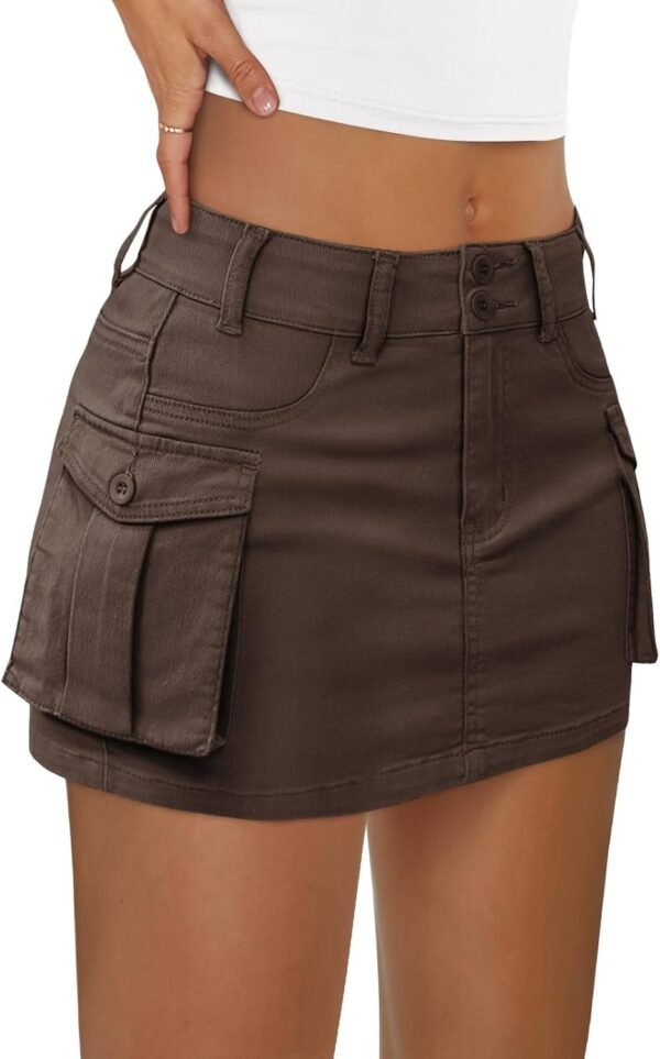 Women Mini Skirt Denim Jean Dress with Pocket