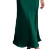 2024 Women Long Satin Summer Spring Skirt Silk Elegant High Waist Cocktail Party Wedding Flared A-Line Midi Skirts