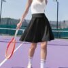 Knee Length Skorts Skirts for Women 2024 Summer High Waisted Golf Tennis Skirt Casual Travel Built-in Shorts Clothes