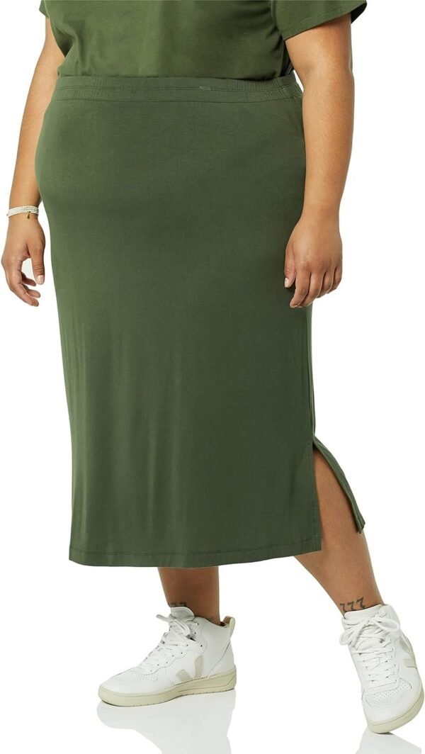71Acq-SPvWL._AC_SL1500.jpg Women's Pull-On Knit Midi Skirt (Available in Plus Size)