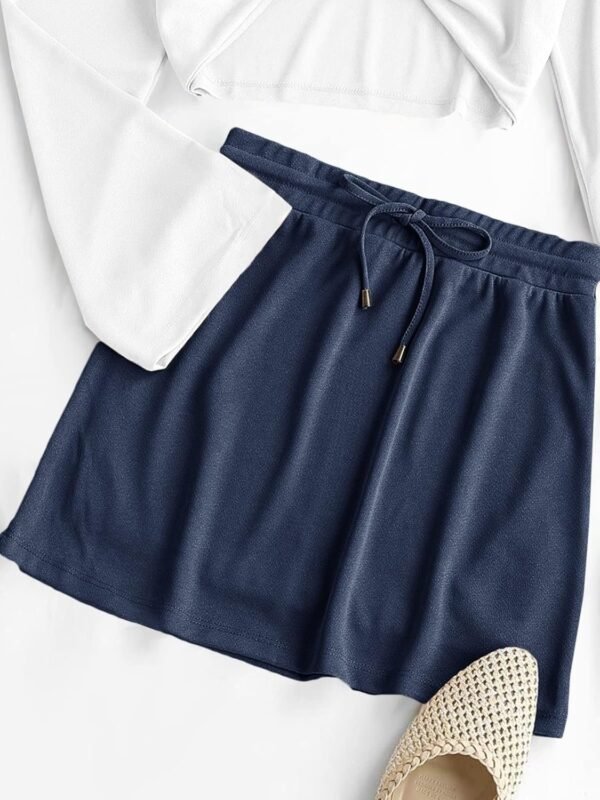 Women's Casual Mini Skirt Drawstring Summer High Waist Bodycon Short Skirts