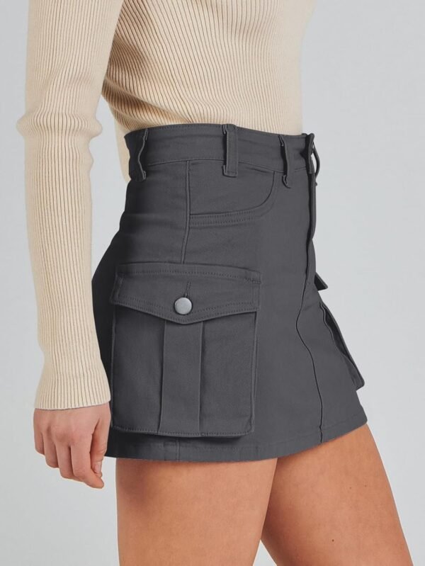 Skirt Women Button Mini Skirt with Pocket Y2k Bodycon 2024 Trendy Denim Jean Short Skirts