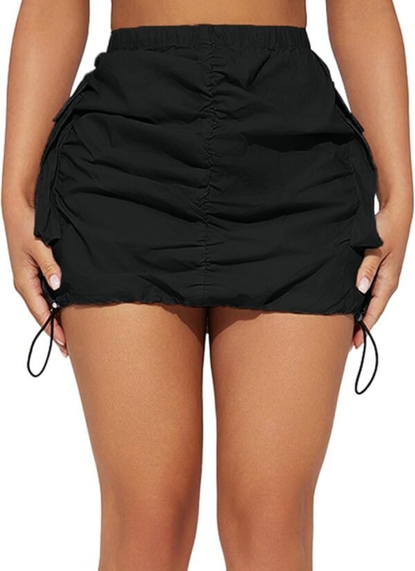 Women's Skirt Y2k High Waisted Pencil Mini Skirts for Women Sexy Trendy Short Side Drawstring Ruched Bodycon Cute Skirts