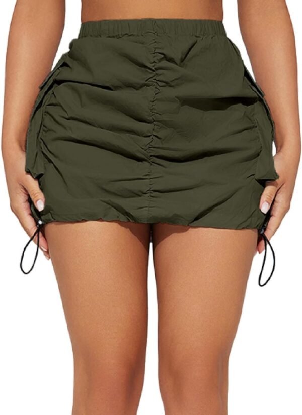 Women's Skirt Y2k High Waisted Pencil Mini Skirts for Women Sexy Trendy Short Side Drawstring Ruched Bodycon Cute Skirts