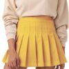 Women's Girl High Waisted Pleated Tennis Skirt School A-Line Skater Skirts with Lining Shorts