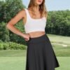 Knee Length Skorts Skirts for Women 2024 Summer High Waisted Golf Tennis Skirt Casual Travel Built-in Shorts Clothes