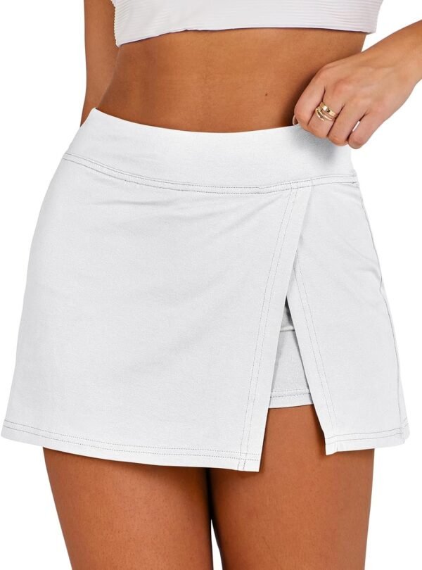 Women's 2024 Summer Mini Skirt Tennis Athletic Inner Shorts Side Slit Workout Golf Bodycon Casual Skorts Clothes