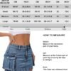 Women Denim Skirt Mini Low Waist Button Bodycon Y2K Flap Pockets Skirts