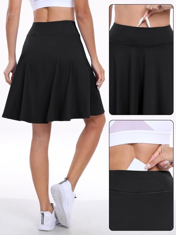 Knee Length Skorts Skirts for Women 2024 Summer High Waisted Golf Tennis Skirt Casual Travel Built-in Shorts Clothes