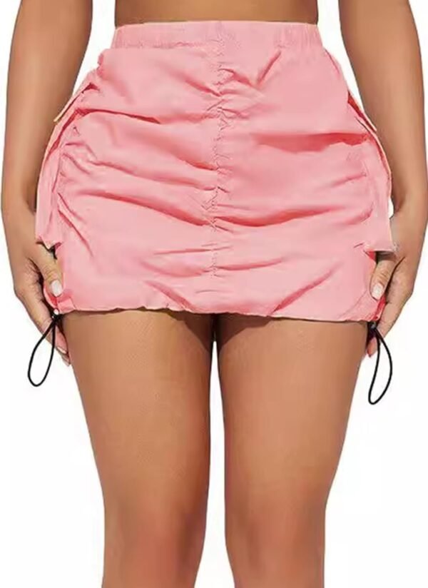 Women's Skirt Y2k High Waisted Pencil Mini Skirts for Women Sexy Trendy Short Side Drawstring Ruched Bodycon Cute Skirts