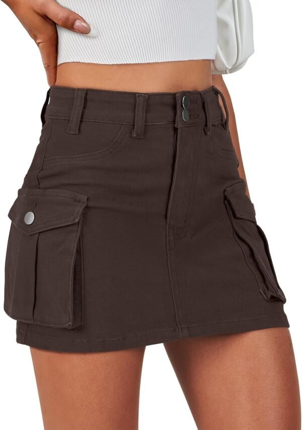 Skirt Women Button Mini Skirt with Pocket Y2k Bodycon 2024 Trendy Denim Jean Short Skirts