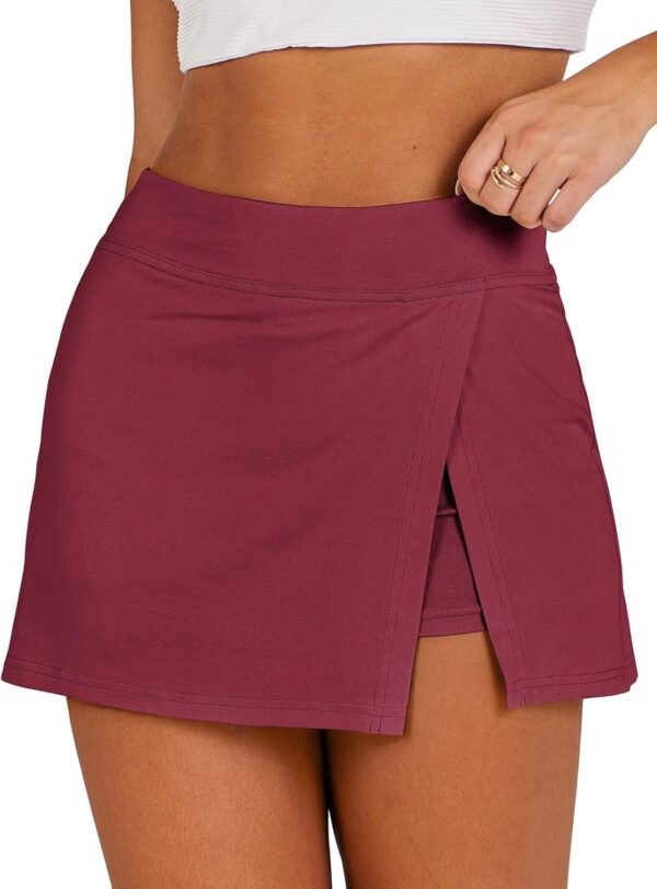 Women's 2024 Summer Mini Skirt Tennis Athletic Inner Shorts Side Slit Workout Golf Bodycon Casual Skorts Clothes