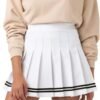 Women's Girl High Waisted Pleated Tennis Skirt School A-Line Skater Skirts with Lining Shorts