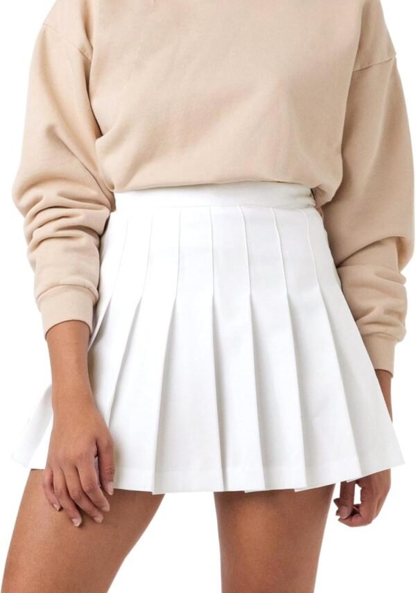 Women's Girl High Waisted Pleated Tennis Skirt School A-Line Skater Skirts with Lining Shorts