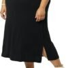 71nZJLyCE0L._AC_SL1500.jpg Women's Pull-On Knit Midi Skirt (Available in Plus Size)