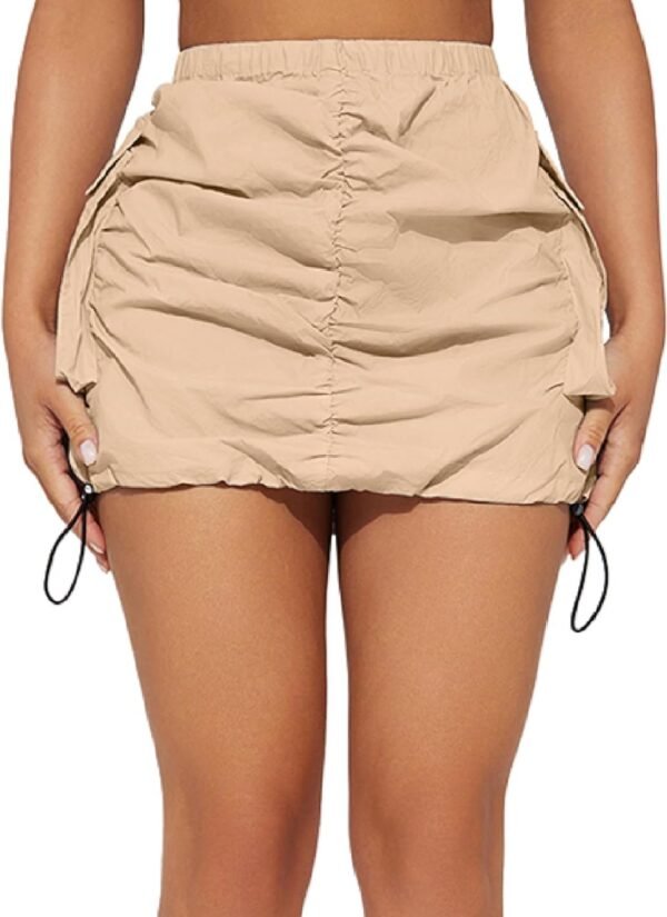 Women's Skirt Y2k High Waisted Pencil Mini Skirts for Women Sexy Trendy Short Side Drawstring Ruched Bodycon Cute Skirts