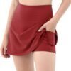 Women's Athletic Tennis Skorts with Pockets Built-in Shorts Golf Active Skirts for Sports Running Gym Training