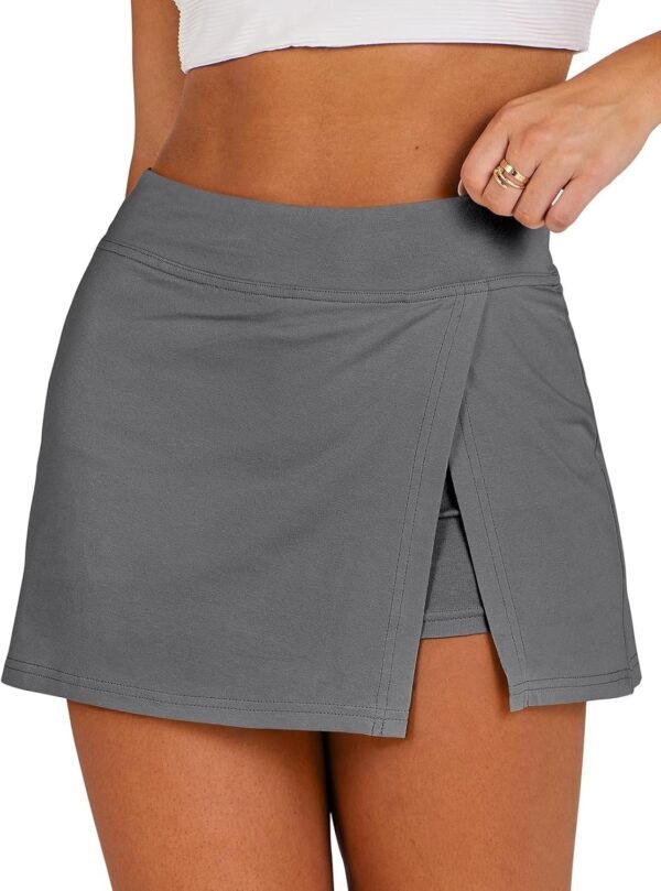 Women's 2024 Summer Mini Skirt Tennis Athletic Inner Shorts Side Slit Workout Golf Bodycon Casual Skorts Clothes