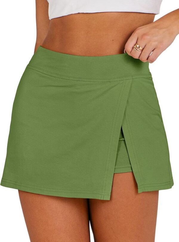 Women's 2024 Summer Mini Skirt Tennis Athletic Inner Shorts Side Slit Workout Golf Bodycon Casual Skorts Clothes