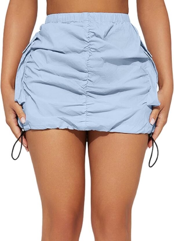 Women's Skirt Y2k High Waisted Pencil Mini Skirts for Women Sexy Trendy Short Side Drawstring Ruched Bodycon Cute Skirts