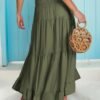 Women Summer Maxi Skirt Elastic High Waist Flowy Boho Casual Tiered Aline Long Beach Skirts 2024 Trendy Outfits
