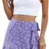 Women's Summer Wrap Floral High Waist Ruffle Short Mini Skirts