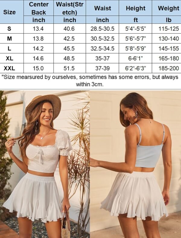 Women's Pleated Skater Skirt Basic Casual High Waisted Ruffles Flared Mini Lingerie Skirts