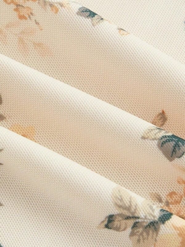 Women's Floral Print High Waist Bodycon Ruffle Hem Fishtail Long Skirt