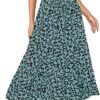 Women's Casual High Waist Floral Print Skirt Split Thigh A Line Maxi Skirts