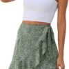 Women's Summer Wrap Floral High Waist Ruffle Short Mini Skirts