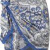 Slit Skirt for Women Boho Print Tie Side Wrap Tassel Casual Beach Mini Skirt