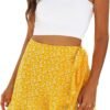 Women's Summer Wrap Floral High Waist Ruffle Short Mini Skirts
