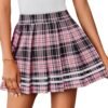 Women's Pleated Skirt School Uniform Skirt Mini Skirt Pleated Cheer Skirt